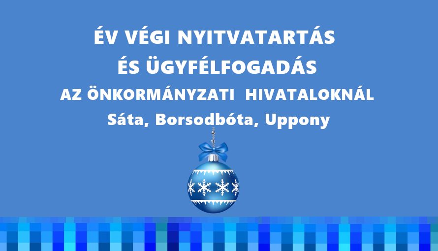 A hivatal év végi nyitvatartása